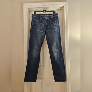 American Eagle Outfitters Blue Straight Jeans with Vintage Wash
